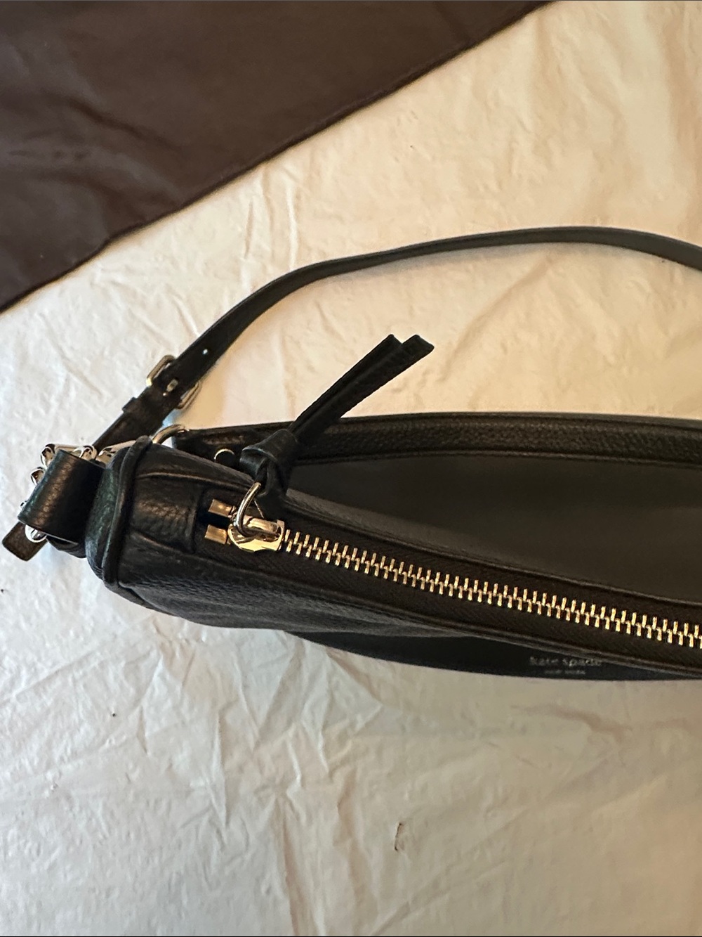 kate spade Black Pebbled Leather Shoulder Hobo with Gold Hardware - Picture 4 of 5